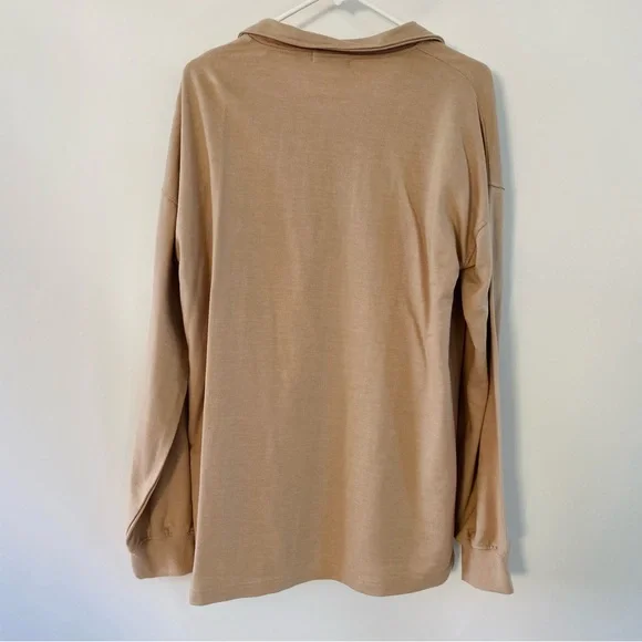 EUC PrettyLittleThing Women Stone Polo Collar Sweatshirt Mini Dress Size US 1 - Picture 8 of 12